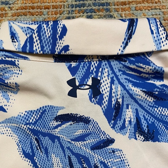 Under Armor Leafy Blue & Light Pink The Play Off Polo Short Sleeve Collared M - Picture 3 of 8